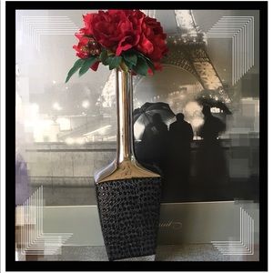 Art Deco tall glass Vase